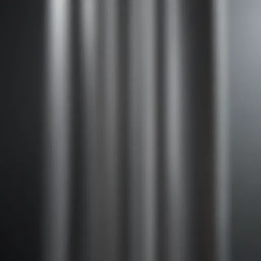 Detail of a stainless steel column showcasing its polished surface and structural design.