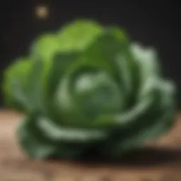 Fresh cabbage head with green leaves