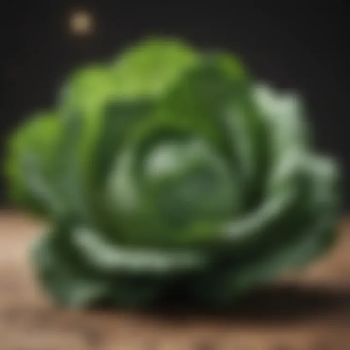 Fresh cabbage head with green leaves