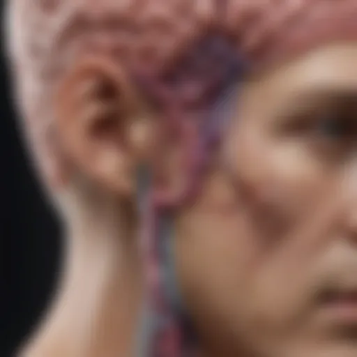 Anatomy of the brain highlighting Chiari malformation