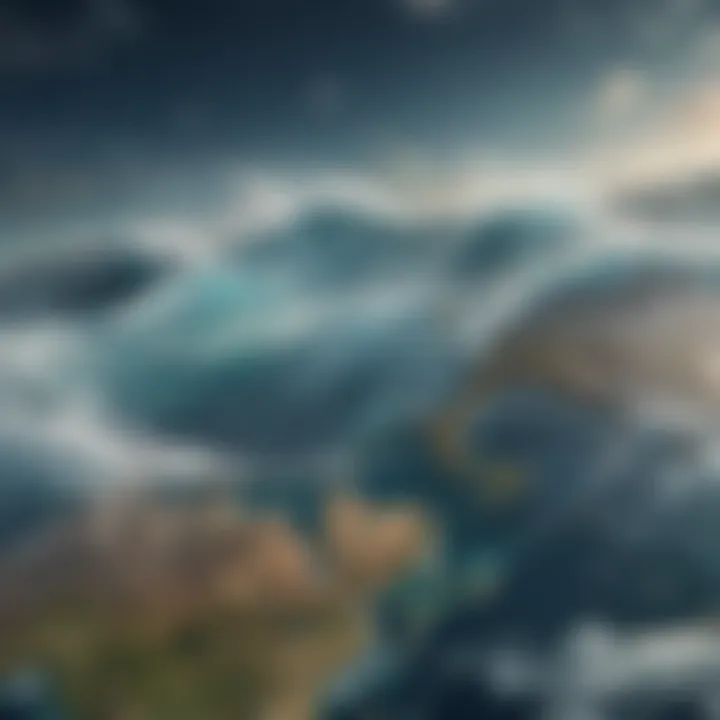 Illustration of ocean currents and their role in global climate patterns.
