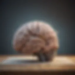 Illustration showing the brain with cognitive pathways highlighted