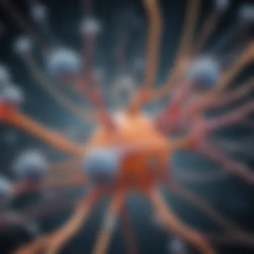 Illustration depicting synaptophysin's structure and function in synapses