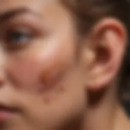 Illustration of keloid formation on the ear showcasing its distinct characteristics