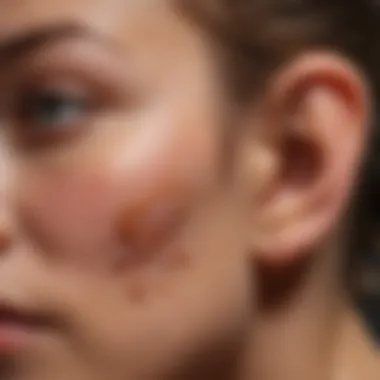 Illustration of keloid formation on the ear showcasing its distinct characteristics