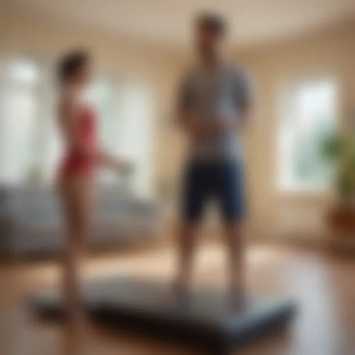 Therapist guiding a patient through stability exercises