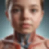 Illustration depicting the unique anatomical features of children's bodies relevant to CPR