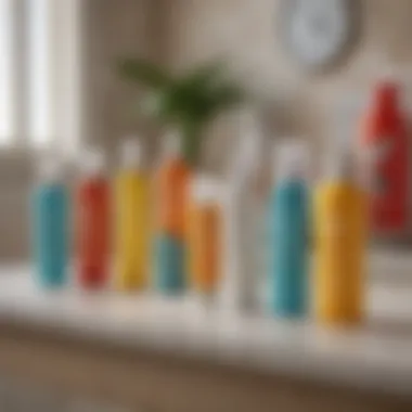 Variety of Sunscreen Formulations Diverse types of sunscreens displayed on a countertop