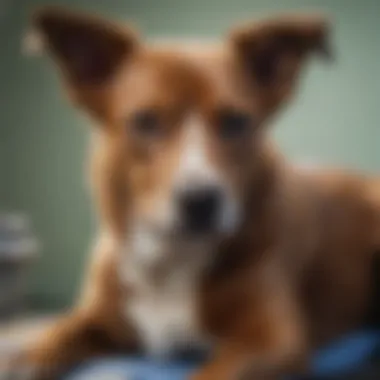 A dog undergoing an ultrasound procedure to diagnose spleen tumors