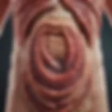 Detailed illustration of the colon showcasing areas affected by colitis