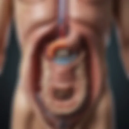 Illustration showing the interaction between the gastrointestinal and urinary systems.