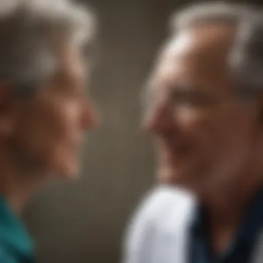 Close-Up Conversation in Healthcare A close-up of a conversation between a doctor and elderly patient.