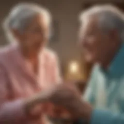 A healthcare professional engaging with an elderly patient.