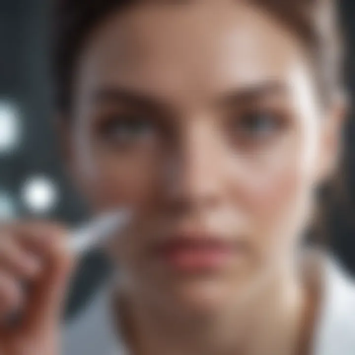 Laboratory technician analyzing ELISA test results