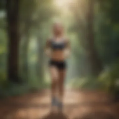 A serene setting depicting an individual engaging in physical exercise, symbolizing weight loss efforts