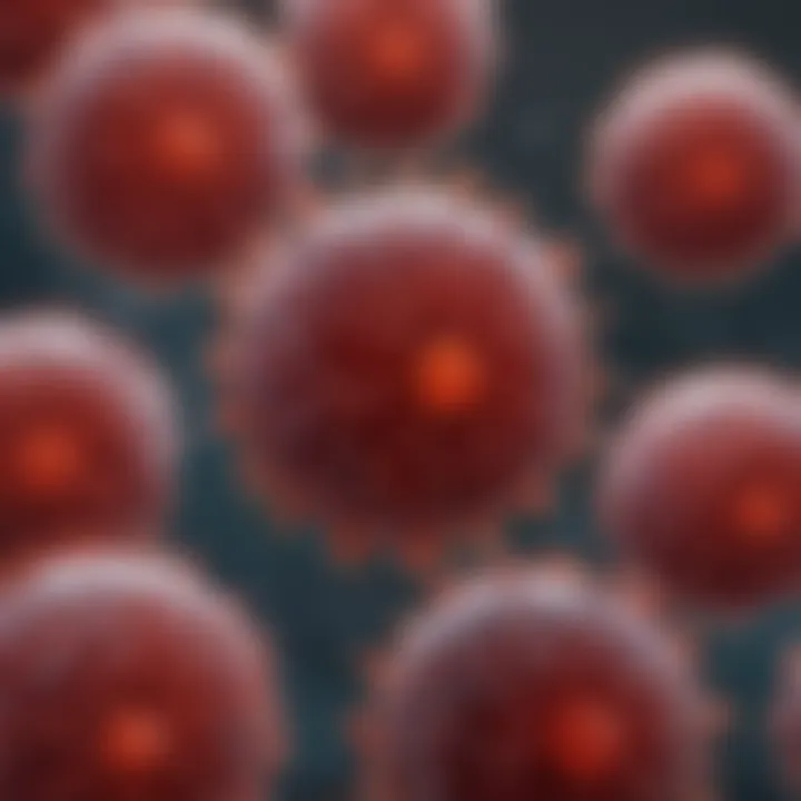 Microscopic view of eosinophils in blood