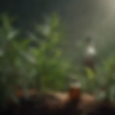 Tea Tree: Nature's Healing Power Tea tree plant with droplets and an essential oil bottle nearby