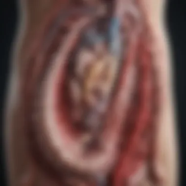 Gastrointestinal Tract and Bleeding Points Illustration of the gastrointestinal tract highlighting areas prone to bleeding
