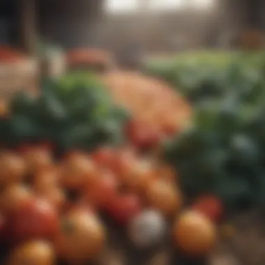 Freshly harvested vegetables ready for distribution