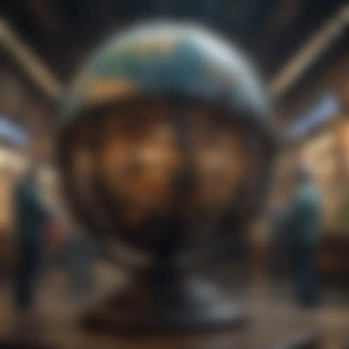 Cultural symbols representing global cultural exchange