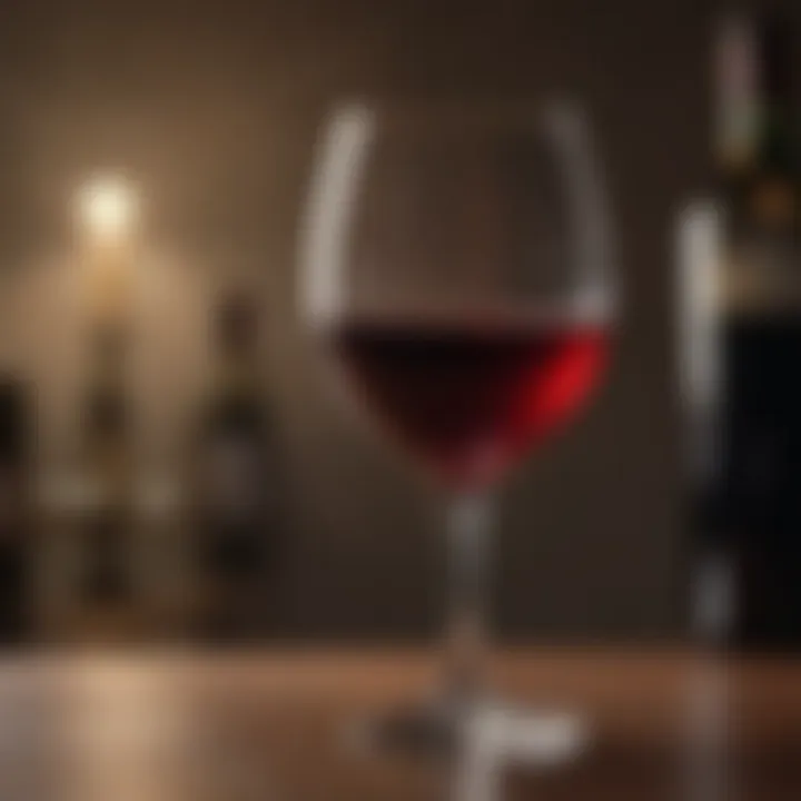 A glass of red wine with a blurred background representing health concerns
