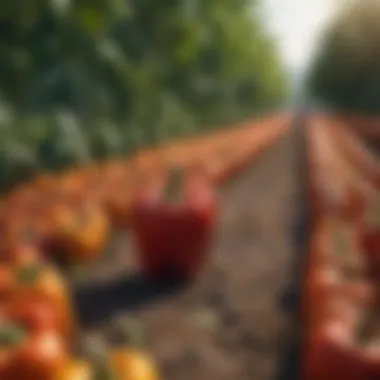 Historical images showcasing bell pepper cultivation