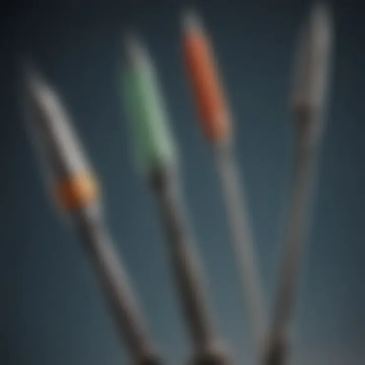 Illustration demonstrating various types of gavage needles used in research