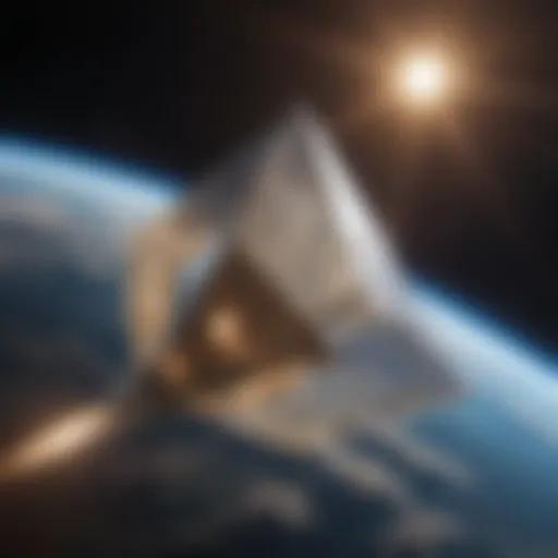 A model of a solar sail spacecraft deployed in space