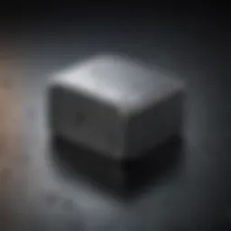 Close-up of tantalum metal ingot showcasing its lustrous surface and unique texture