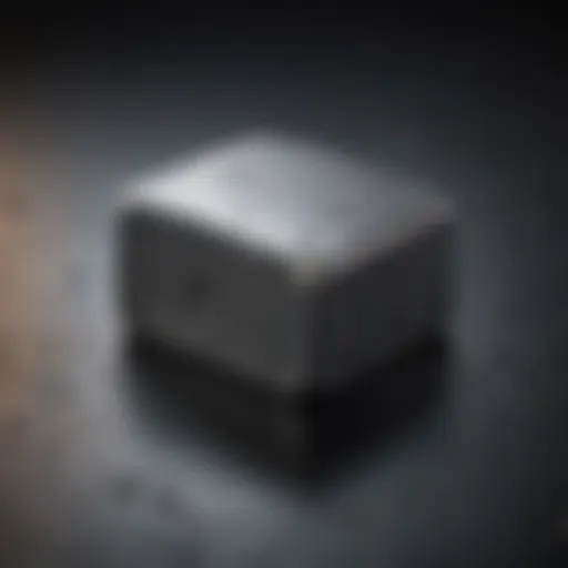 Close-up of tantalum metal ingot showcasing its lustrous surface and unique texture