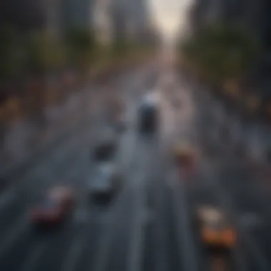 Traffic Flow Optimization Technologies Visual representation of traffic flow optimization through advanced technologies