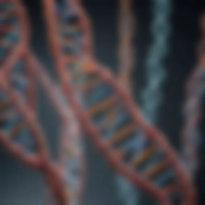 Genetic code representation showcasing DNA strands relevant to hearing loss