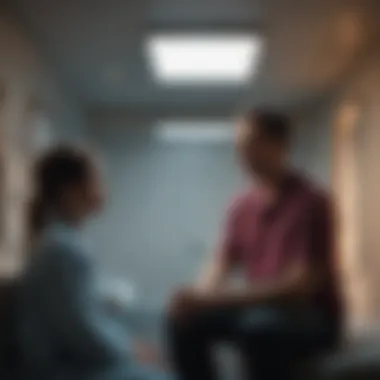 Therapeutic Dialogue on Claustrophobia Therapist and patient discussing claustrophobia treatment