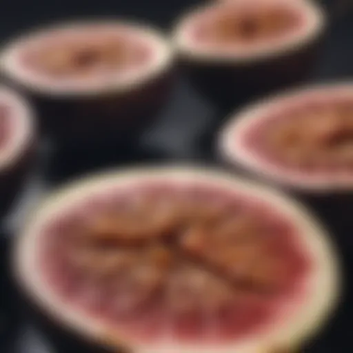 Close-up of fresh figs with water droplets