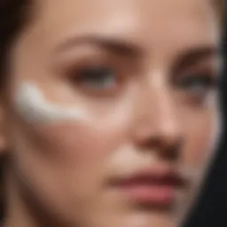 Fluocinonide cream application on skin