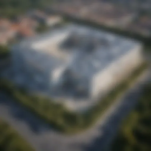 Aerial view of a modern French hospital showcasing advanced facilities and architecture