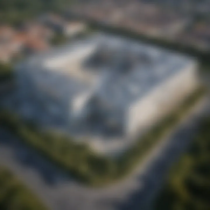 Aerial view of a modern French hospital showcasing advanced facilities and architecture