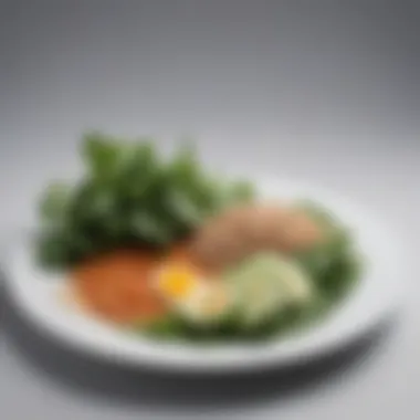 The Essence of a Balanced Diet A balanced plate showcasing whole grains, lean proteins, and green leafy vegetables