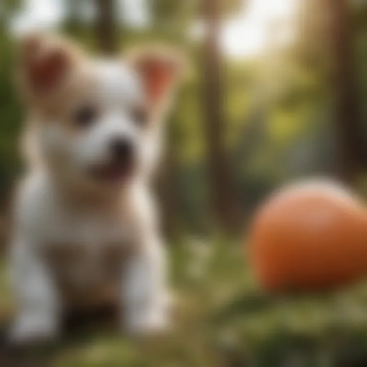 Healthy puppy playing outdoors, symbolizing vitality