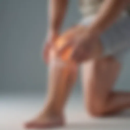 Application of heat therapy on a knee joint for pain relief
