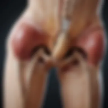 Hip Joint Anatomy and Lupus Visual representation of hip joint anatomy affected by lupus