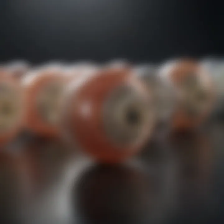 Detailed view of various implant types