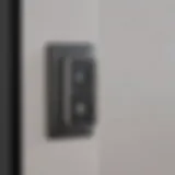 Overview of a magnetic switch installed on a door