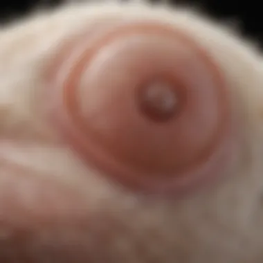 Signs of Ear Mites in Pets Close-up view of a pet's ear showing signs of mite infestation