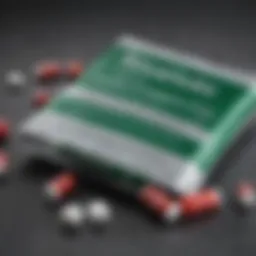 Close-up of Nicorette gum packaging showcasing its branding