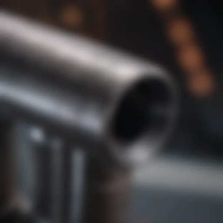 Close-up of welded pipe joint