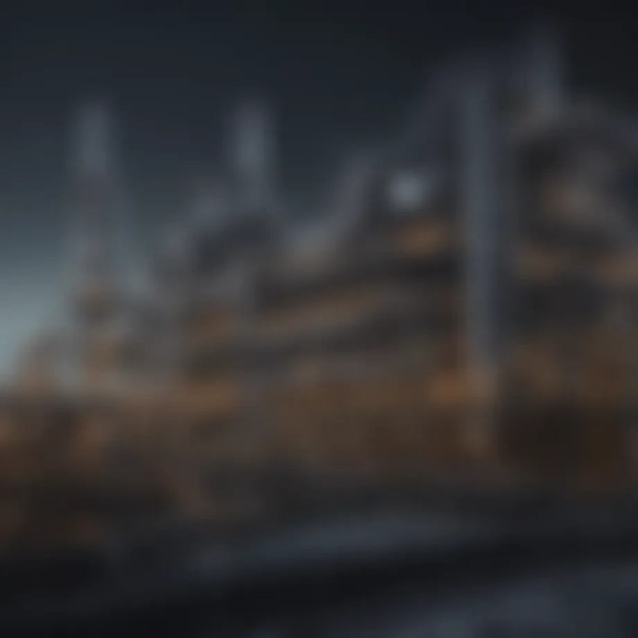 Diagram of crude oil refining processes