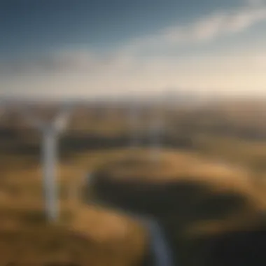 Wind turbines in a vast landscape