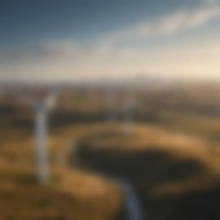 Wind turbines in a vast landscape