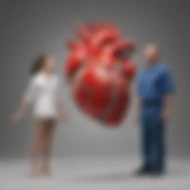 Illustration depicting shared risk factors for heart disease and obesity